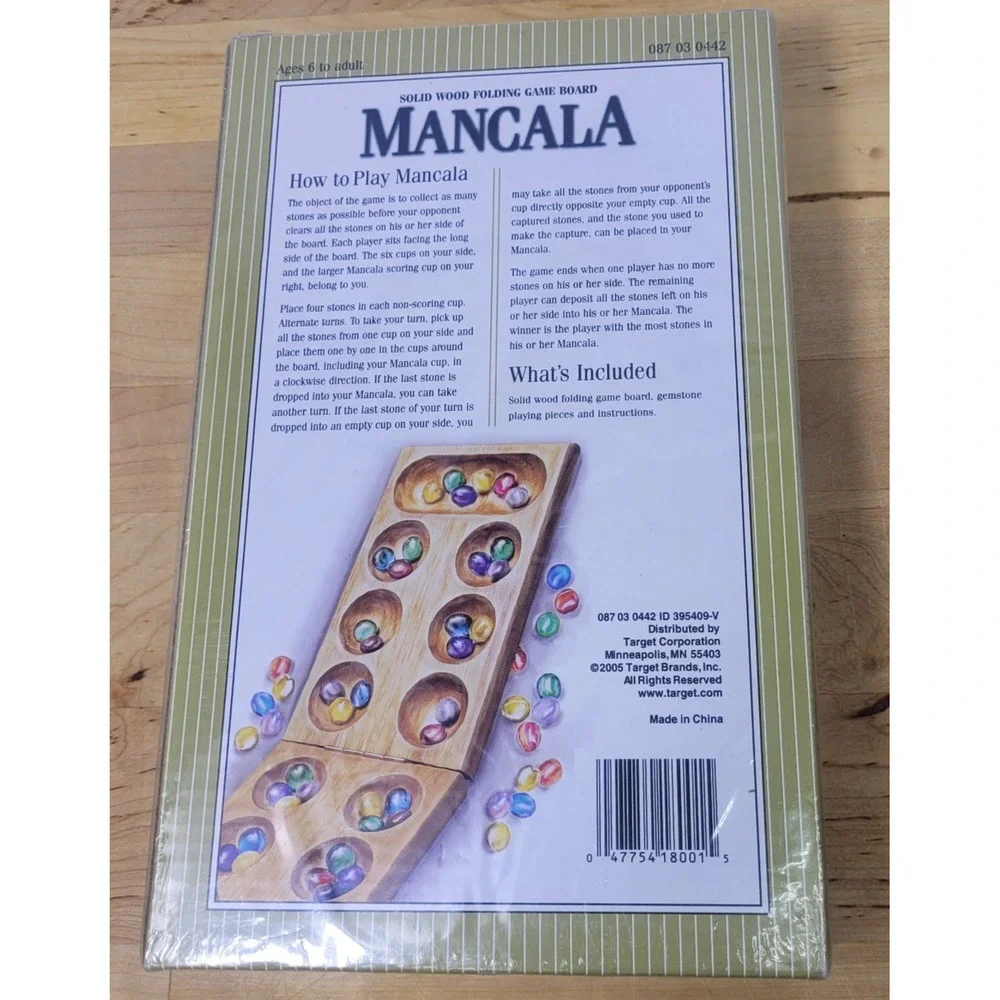 MANCALA Solid Wood Folding Board Game
